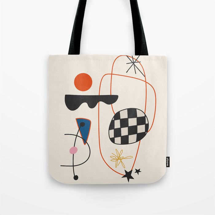 Abstract Eclectic Colorful Joan Mirò Inspired 2 Tote Bag Gallery Image 1