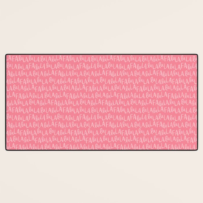 Fa La La . Pop pink Desk Mat Gallery Image 3