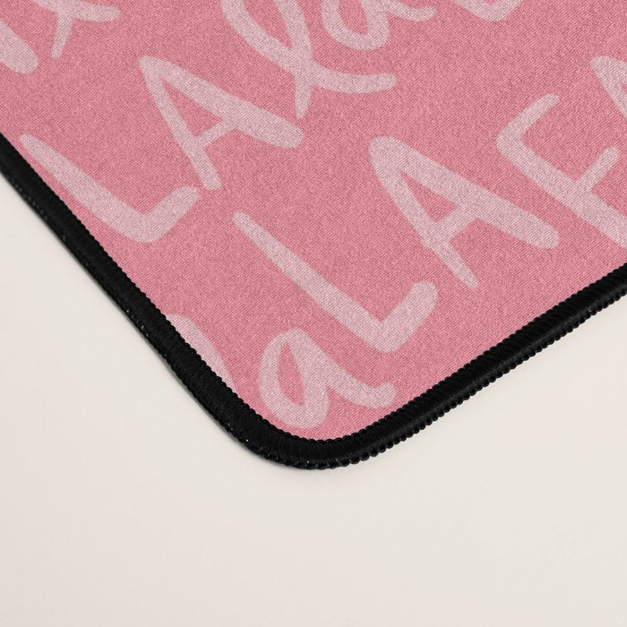 Fa La La . Pop pink Desk Mat Gallery Image 4