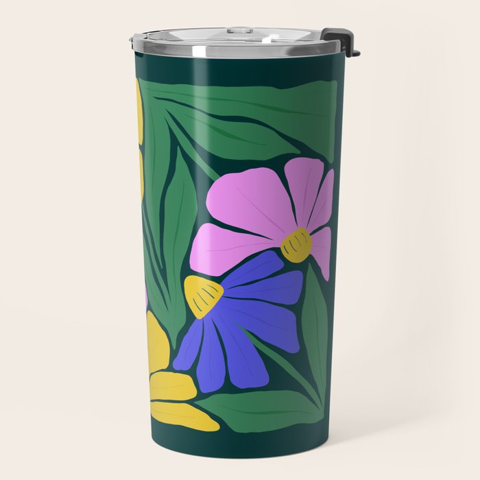 Midnight Summer: Matisse Foliage | Flower Market 001 Travel Mug Gallery Image 2
