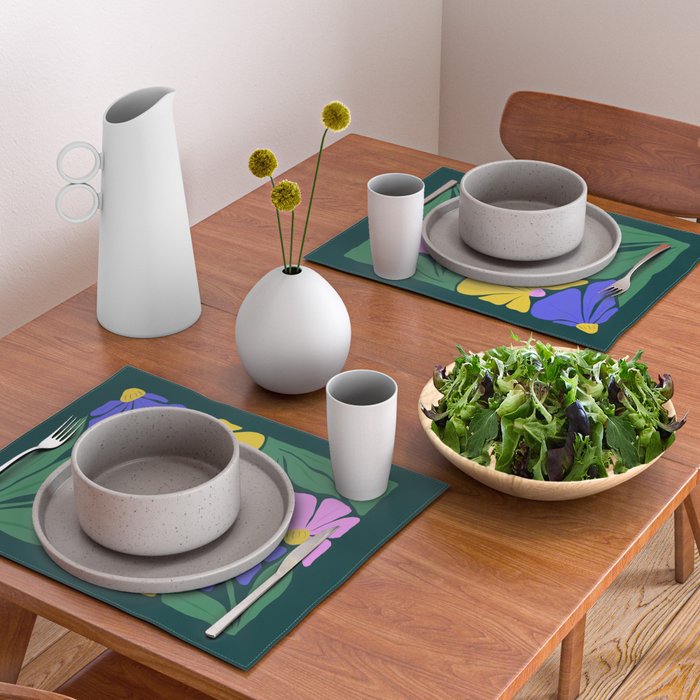 Midnight Summer: Matisse Foliage | Flower Market 001 Placemat Gallery Image 2