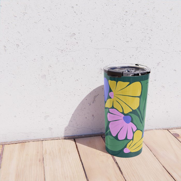 Midnight Summer: Matisse Foliage | Flower Market 001 Travel Mug Gallery Image 4
