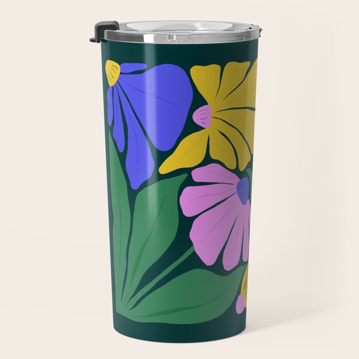 Midnight Summer: Matisse Foliage | Flower Market 001 Travel Mug Gallery Image 3
