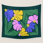 Midnight Summer: Matisse Foliage | Flower Market 001 Wall Tapestry Gallery Image 4