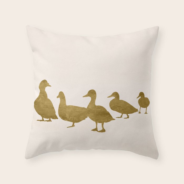 Golden Ducks Throw Pillow Gallery Image 1