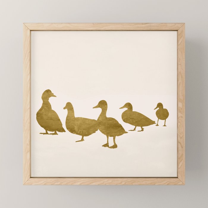 Golden Ducks Mini Art Print Gallery Image 1