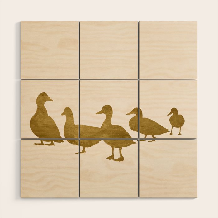 Golden Ducks Wood Wall Art Gallery Image 1