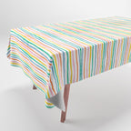 Playful rainbow stripes Tablecloth Gallery Image 1