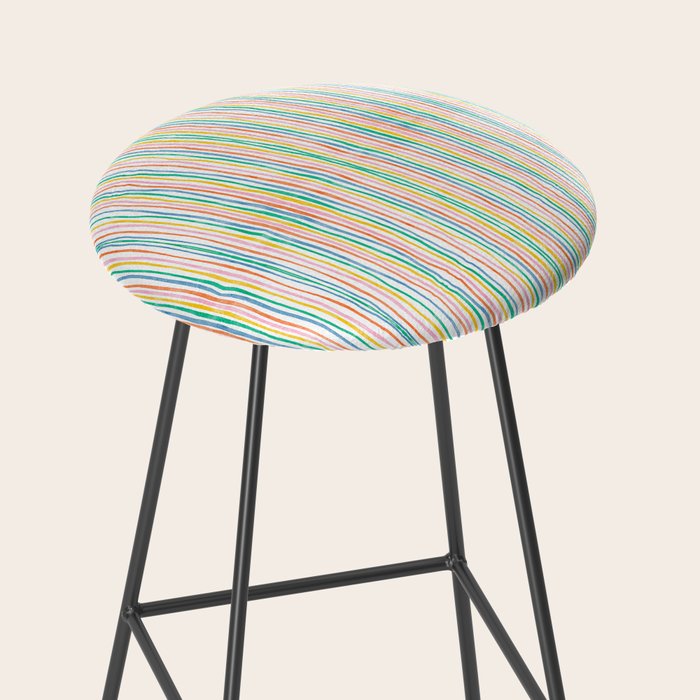 Playful rainbow stripes Stool Gallery Image 2