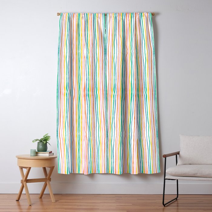 Playful rainbow stripes Window Curtain Gallery Image 5