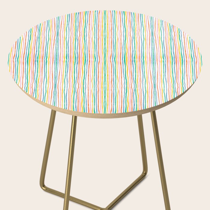 Playful rainbow stripes Side Table Gallery Image 2