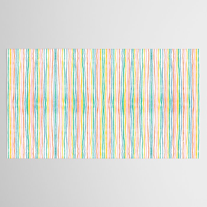 Playful rainbow stripes Tablecloth Gallery Image 2