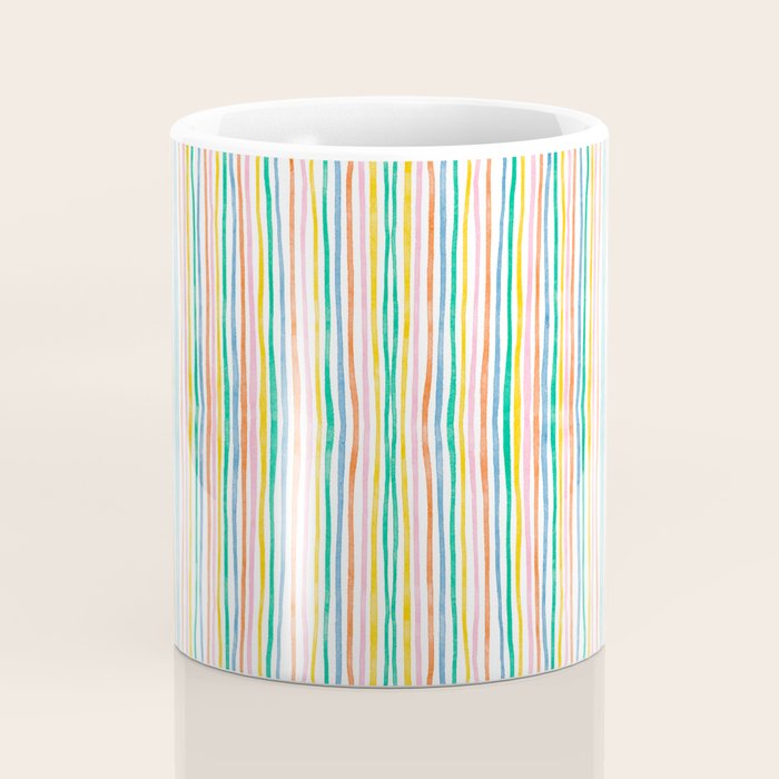 Playful rainbow stripes Coffee Mug Gallery Image 4