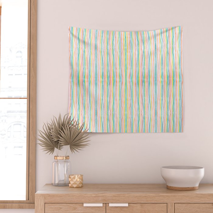 Playful rainbow stripes Wall Tapestry Gallery Image 2