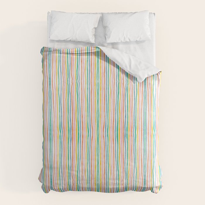 Playful rainbow stripes Duvet Cover Gallery Image 6