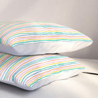 Playful rainbow stripes Pillow Sham Gallery Image 3