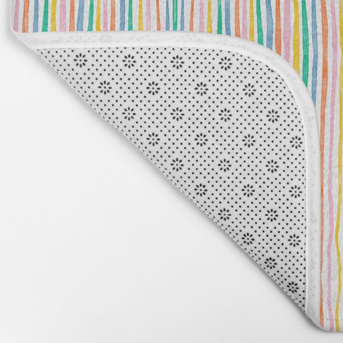 Playful rainbow stripes Bath Mat Gallery Image 2