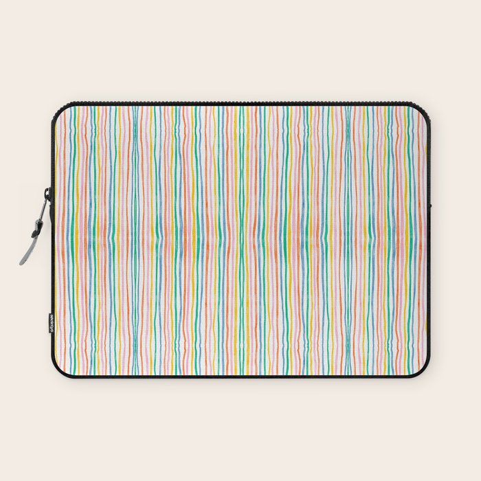Playful rainbow stripes Laptop Sleeve Gallery Image 1