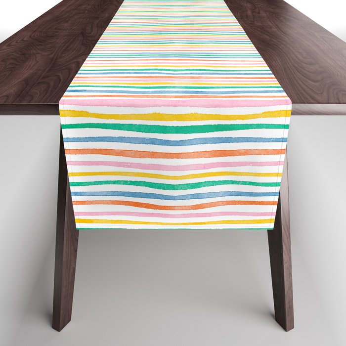 Playful rainbow stripes Table Runner Gallery Image 1
