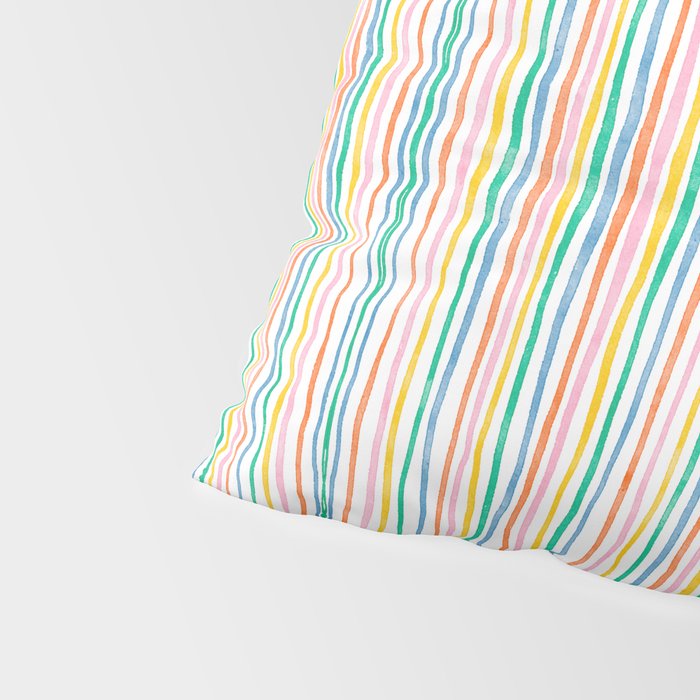 Playful rainbow stripes Pillow Sham Gallery Image 4