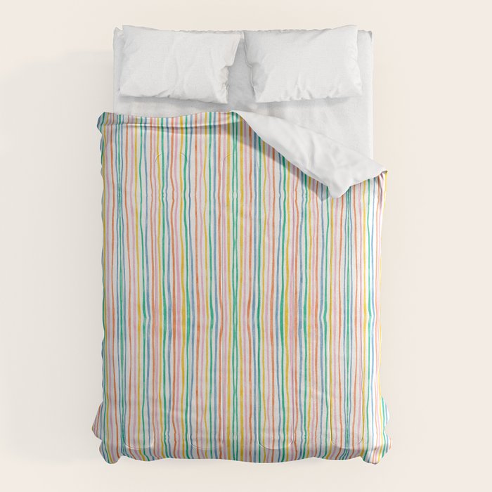 Playful rainbow stripes Comforter Gallery Image 6