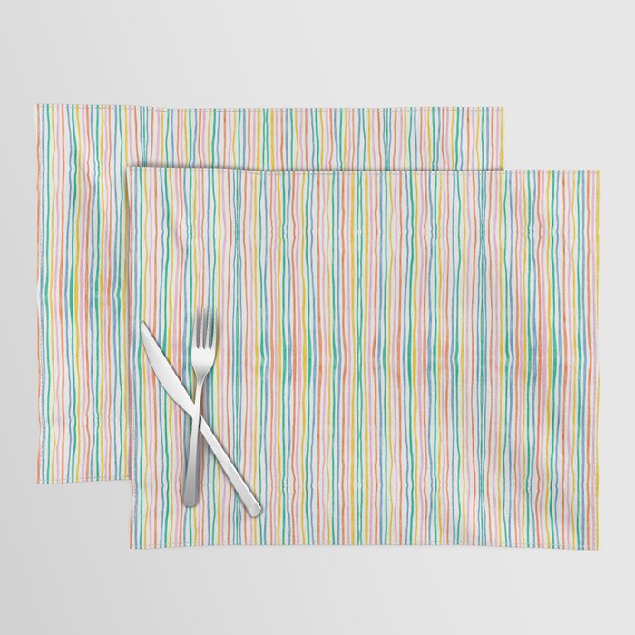 Playful rainbow stripes Placemat Gallery Image 1