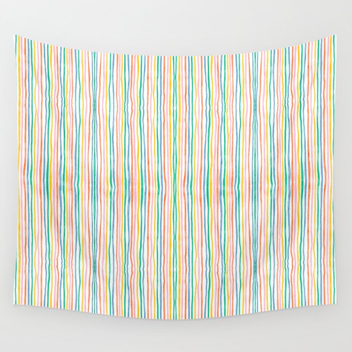Playful rainbow stripes Wall Tapestry Gallery Image 4