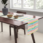 Playful rainbow stripes Table Runner Gallery Image 2