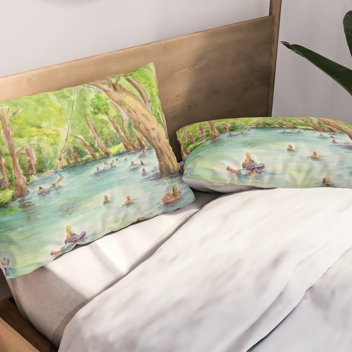 Blue Hole Wimberley Texas Pillow Sham Gallery Image 2