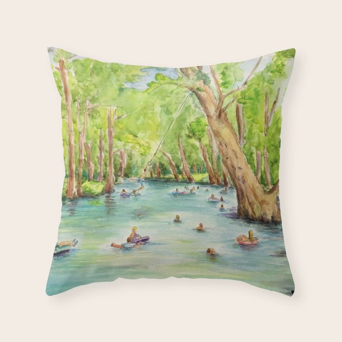 Blue Hole Wimberley Texas Throw Pillow Gallery Image 6