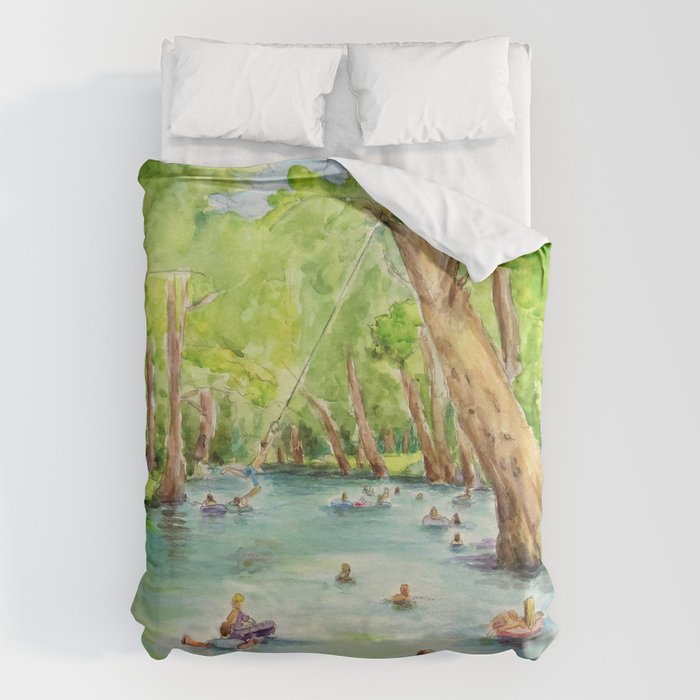Blue Hole Wimberley Texas Duvet Cover Gallery Image 6