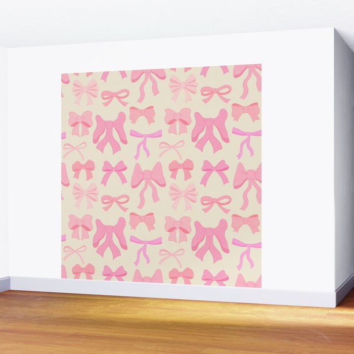 Pink Bows Wall Mural Gallery Image 2