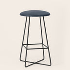 Minimal Striped Pattern, Navy Blue Stool Gallery Image 1