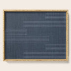 Minimal Striped Pattern, Navy Blue Serving Tray Gallery Image 1