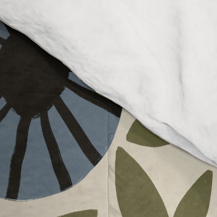 Floral Pattern / Slate Blue & Green Comforter Gallery Image 4
