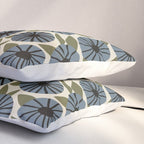 Floral Pattern / Slate Blue & Green Pillow Sham Gallery Image 3