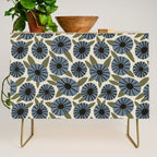 Floral Pattern / Slate Blue & Green Credenza Gallery Image 1