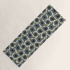 Floral Pattern / Slate Blue & Green Yoga Mat Gallery Image 1