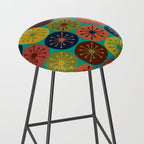 Atomic Dots Retro Midcentury Modern Pattern in Mid Mod Mustard, Olive, Orange, and Medium Teal Stool Gallery Image 2
