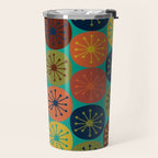 Atomic Dots Retro Midcentury Modern Pattern in Mid Mod Mustard, Olive, Orange, and Medium Teal Travel Mug Gallery Image 2