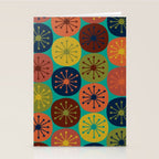 Atomic Dots Retro Midcentury Modern Pattern in Mid Mod Mustard, Olive, Orange, and Medium Teal Stationery Card Gallery Image 2