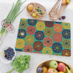 Atomic Dots Retro Midcentury Modern Pattern in Mid Mod Mustard, Olive, Orange, and Medium Teal Cutting Board Gallery Image 2