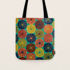 Atomic Dots Retro Midcentury Modern Pattern in Mid Mod Mustard, Olive, Orange, and Medium Teal Tote Bag Gallery Image 1