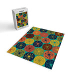 Atomic Dots Retro Midcentury Modern Pattern in Mid Mod Mustard, Olive, Orange, and Medium Teal Jigsaw Puzzle Gallery Image 2