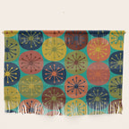 Atomic Dots Retro Midcentury Modern Pattern in Mid Mod Mustard, Olive, Orange, and Medium Teal Wall Hanging Gallery Image 1