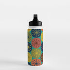 Atomic Dots Retro Midcentury Modern Pattern in Mid Mod Mustard, Olive, Orange, and Medium Teal Water Bottle Gallery Image 3