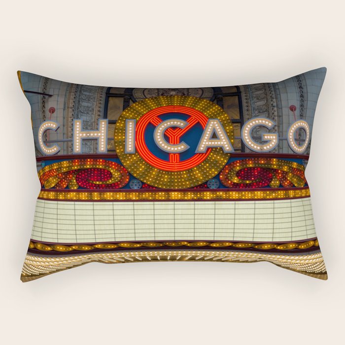 Glowing Chicago Rectangular Pillow Gallery Image 1