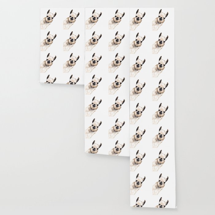 Sneaky Llama White Wallpaper Gallery Image 3