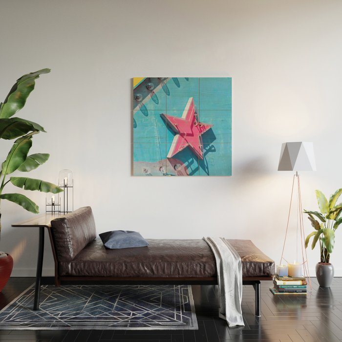 Star on Vintage Neon Sign - Las Vegas Wood Wall Art Gallery Image 2