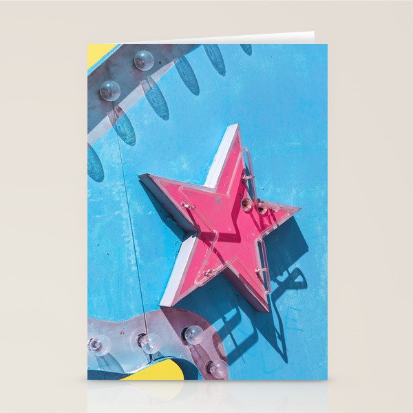 Star on Vintage Neon Sign - Las Vegas Stationery Card Gallery Image 2